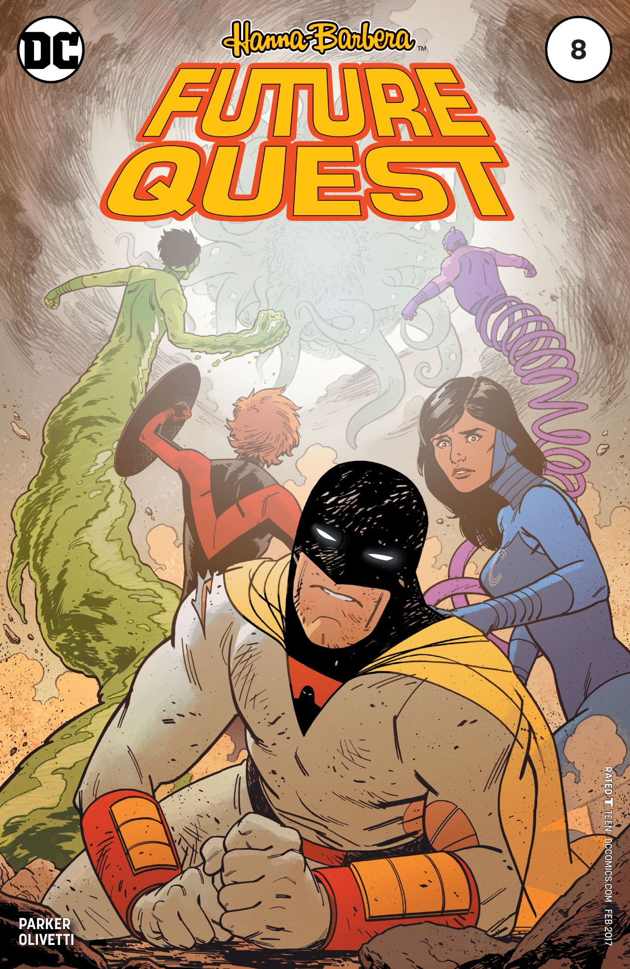 Ariel Olivetti's Retro Action Art Puts FUTURE QUEST #8 into