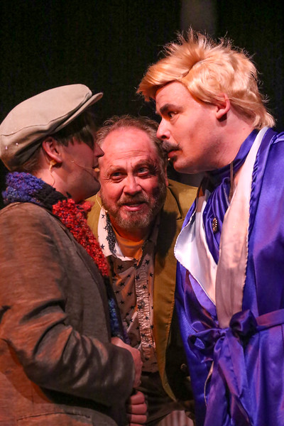 Sean Michael, Kent Coffel and Zachary Allen Farmer in New Line Theatre's CELEBRATION, Sept 29-Oct 22, 2016. Photo Credit: Jill Ritter Lindberg 