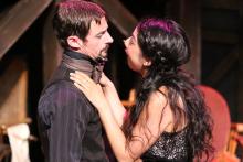 Todd Schaefer and Cherlynn Alvarez in New Line Theatre's "The Threepenny Opera." Photo Credit: Jill Ritter Lindberg