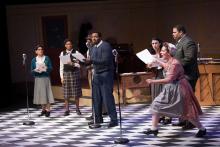 The cast of Metro Theatre Company's IT'S A WONDERFUL LIFE. Photo Credit: Jennifer A. Lin