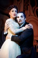 Meghan Picerno (“Christine Daaé”) and Bronson Norris Murphy (“The Phantom”) star in Love Never Dies. Photo: Joan Marcus.