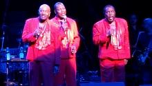 The O'Jays: Walter Williams, Eric Grant and Eddie Levert, at the Fox Theatre, 11/13./15. Photo by Jeff Ritter